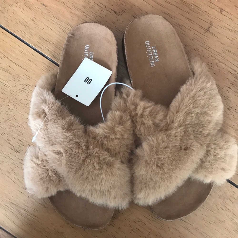 Urban Outfitters fuzzy sandals